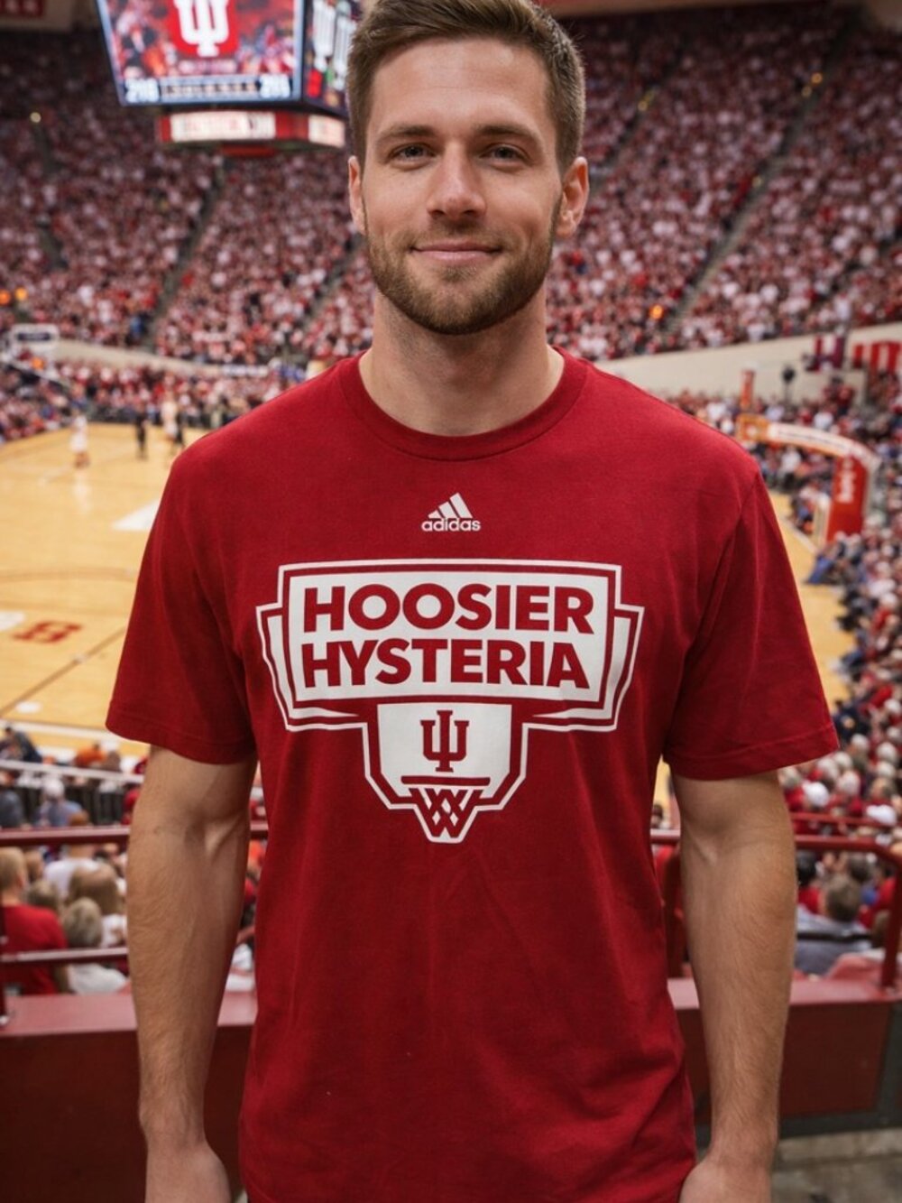 Vintage Adidas Indiana Hoosiers "Hoosier Hysteria" T-Shirt Men’s Medium Red NCAA